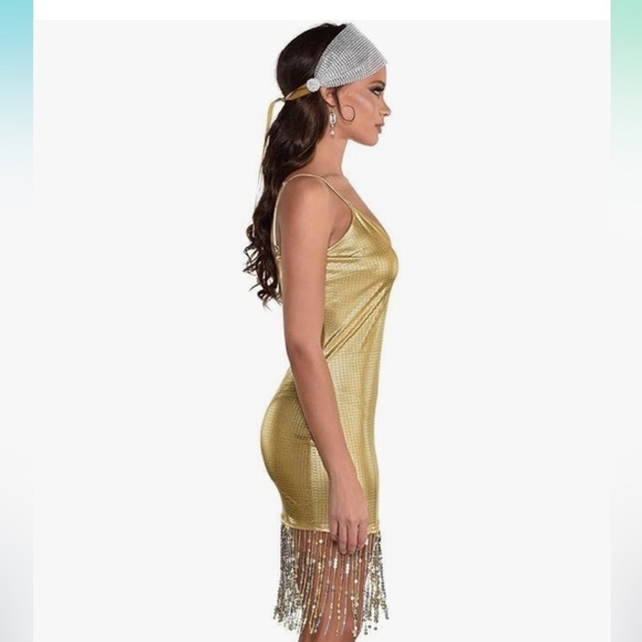 *New*  adult Feisty Flapper Costume size 10-12  includes dress and headband - Picture 3 of 5